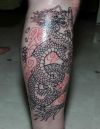 chinese dragon pic tattoo on leg
